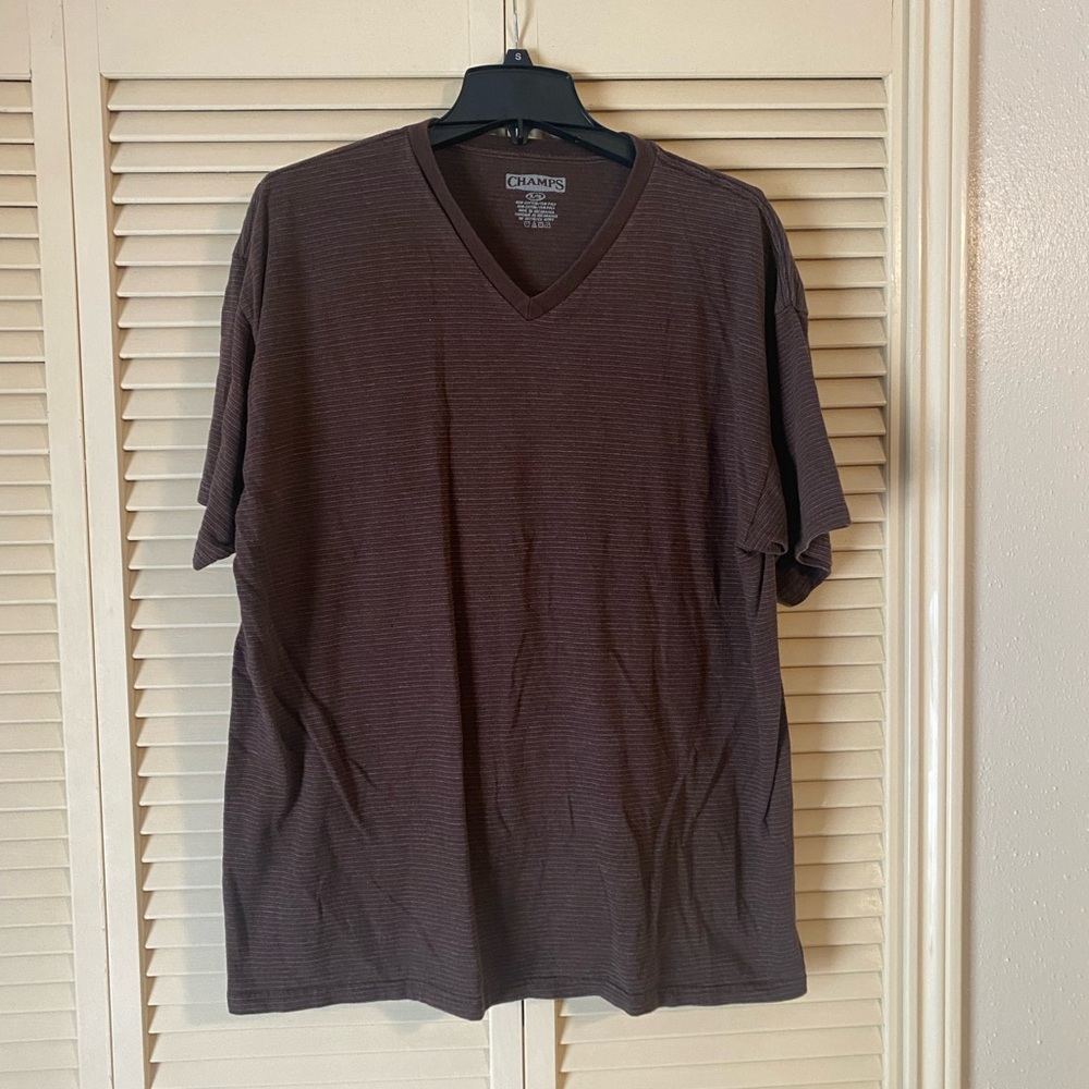 Brown champs v neck